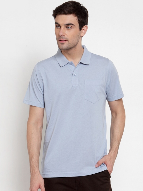 

CONFIDENCE Men Blue Solid Polo Collar T-shirt with Pocket