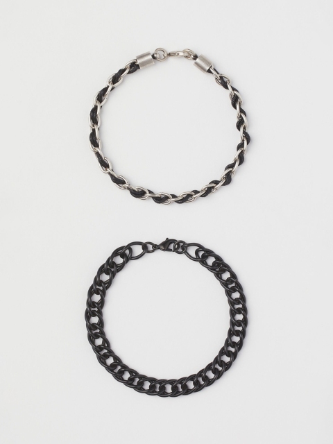 

H&M Men Black & Silver 2-pack bracelets