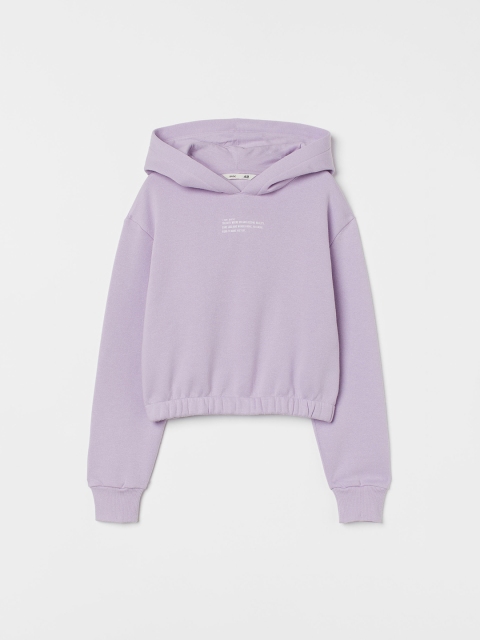 

H&M Girls Purple Printed Hooded Sweatshirt