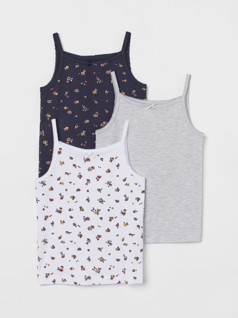 

H&M Girls 3-pack jersey vest tops, White