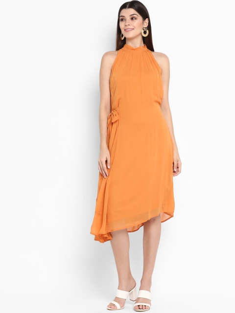 

NIZA Women Orange Midi Dress