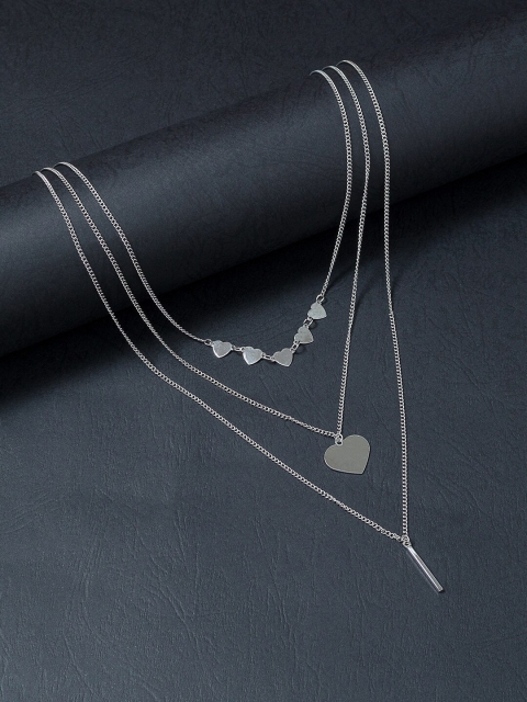 

Golden Peacock Silver-Toned Contemporary Layered Necklace
