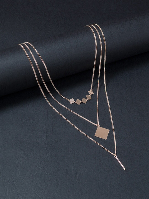 

Golden Peacock Rose Gold Three Layered Minimal Chain