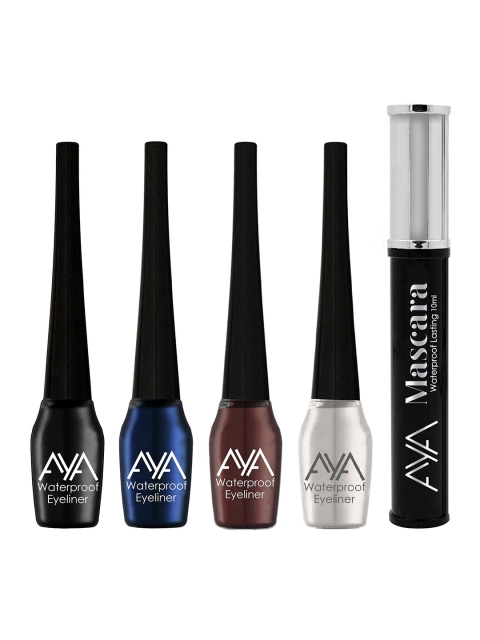 

AYA Set of 4 Waterproof Liquid Eyeliner with Black Mascara