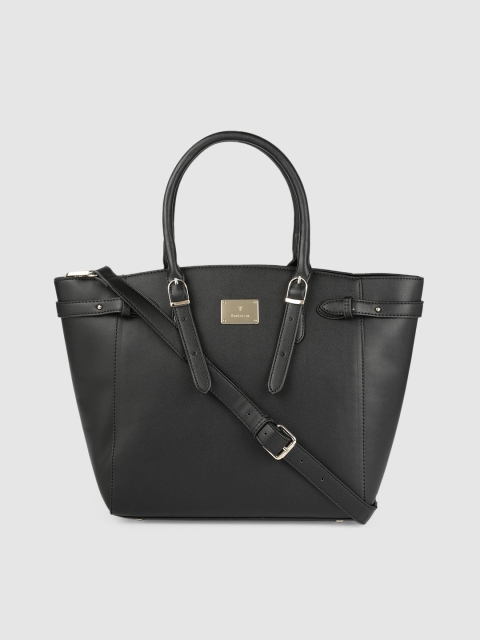 

Van Heusen Black Solid PU Regular Structured Shoulder Bag