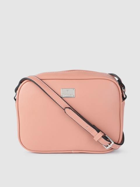 

Van Heusen Pink Solid Structured Sling Bag