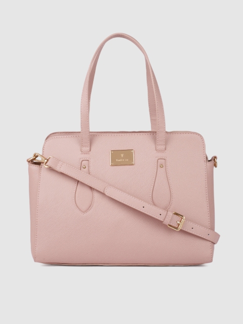 

Van Heusen Women Pink Solid Structured Handheld Bag