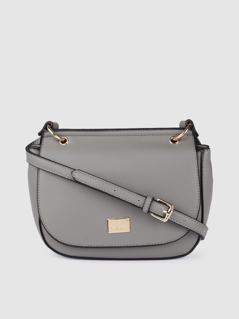 

Van Heusen Grey Solid Structured Sling Bag