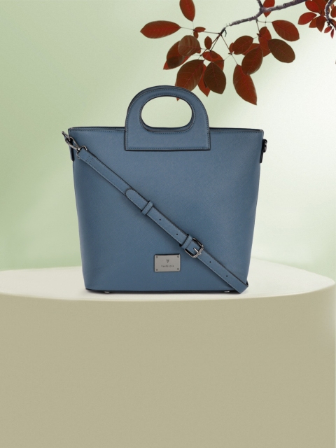 

Van Heusen Blue Solid Structured Handheld Bag