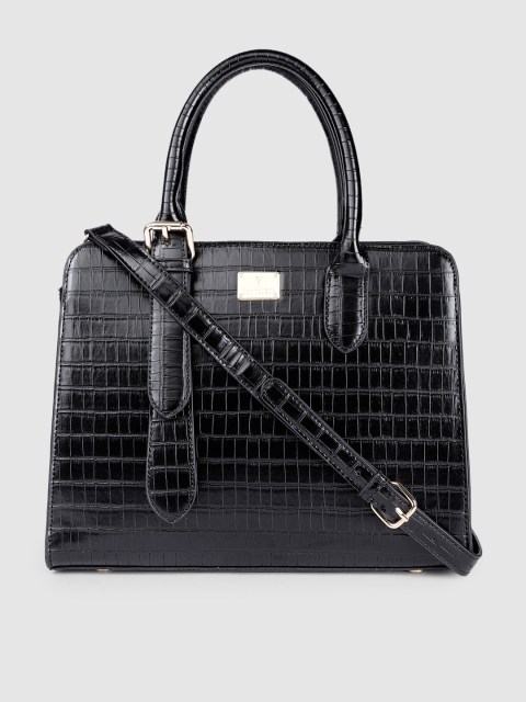 

Van Heusen Black Animal Textured PU Regular Animal Print Handheld Bag