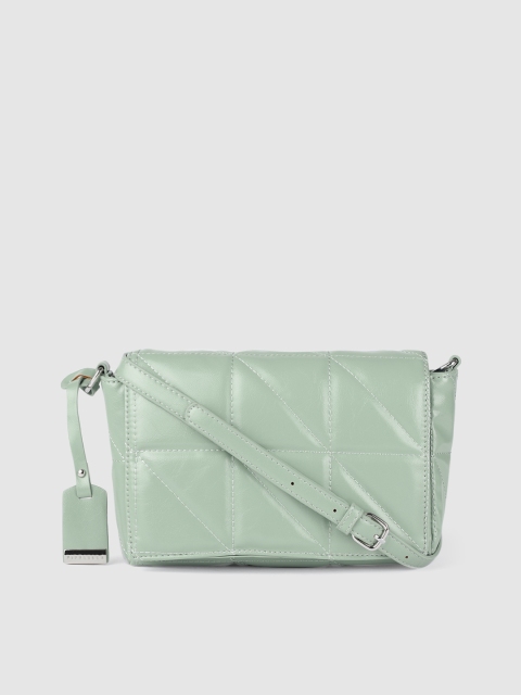 

Van Heusen Sea Green Textured PU Small Structured Sling Bag with Quilted