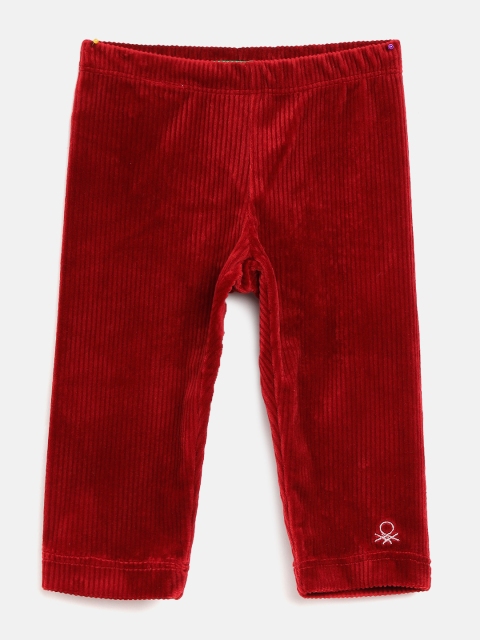 

United Colors of Benetton Girls Maroon Courdroy Ankle-Length Leggings