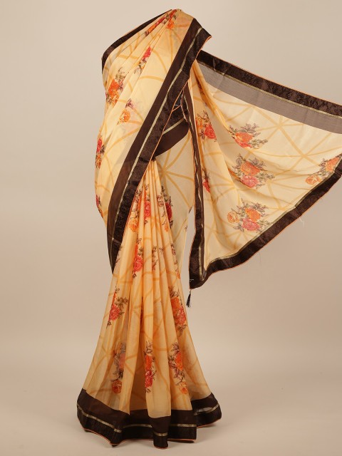 

Pothys Beige & Red Floral Printed Saree