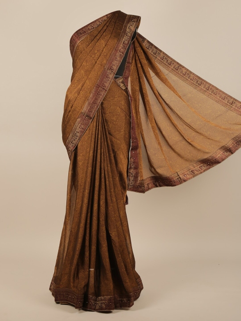 

Pothys Brown Floral Printed Saree