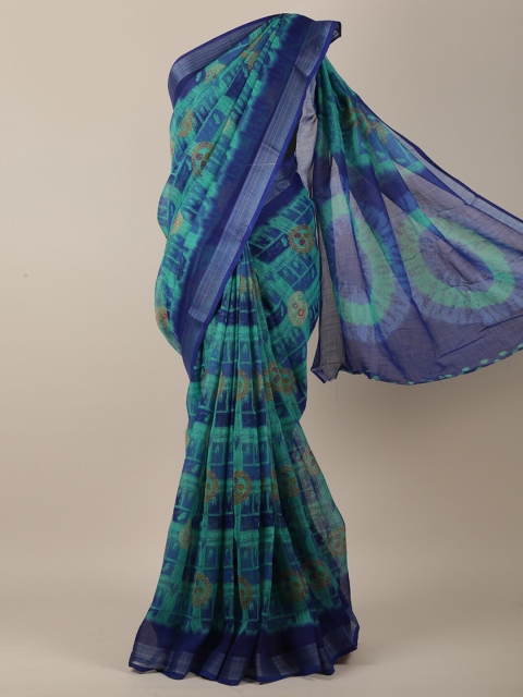 

Pothys Blue & Green Ethnic Motifs PrintedSaree