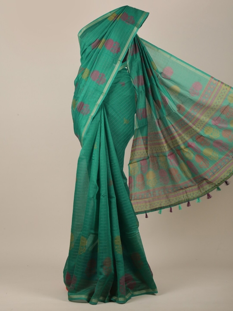 

Pothys Green & Pink Ethnic Motifs Printed Zari Saree