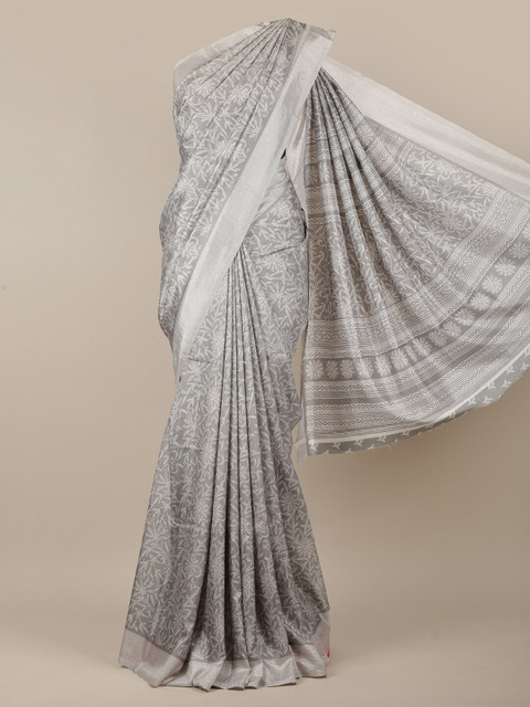 

Pothys Grey & White Floral Printed Saree