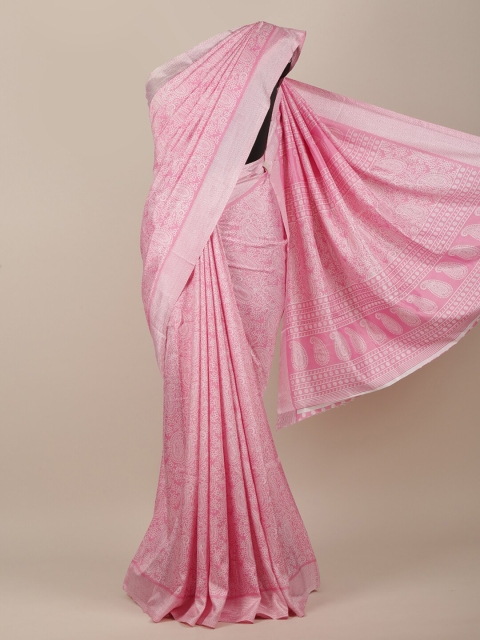 

Pothys Pink & White Floral Printed Saree