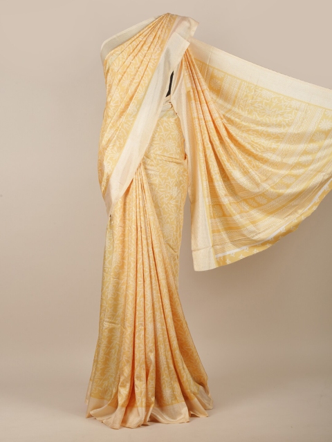 

Pothys Yellow & White Floral Printed Saree