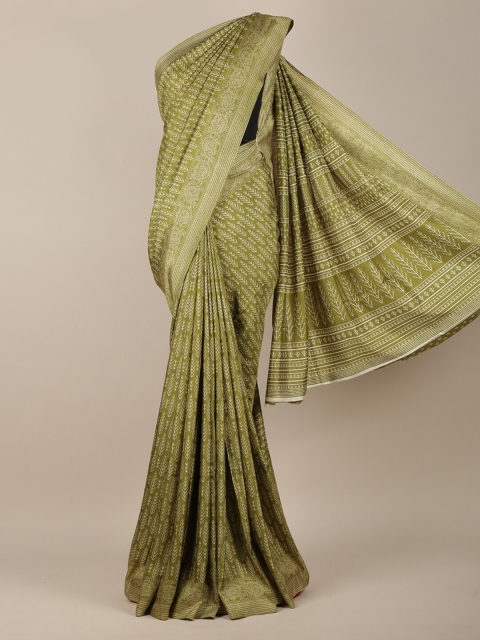 

Pothys Green & White Ethnic Motifs Printed Saree
