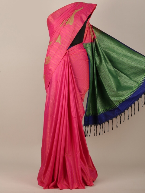 

Pothys Pink & Green Woven Design Art Silk Saree