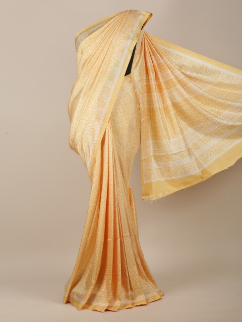 

Pothys Yellow & White Floral Printed Saree