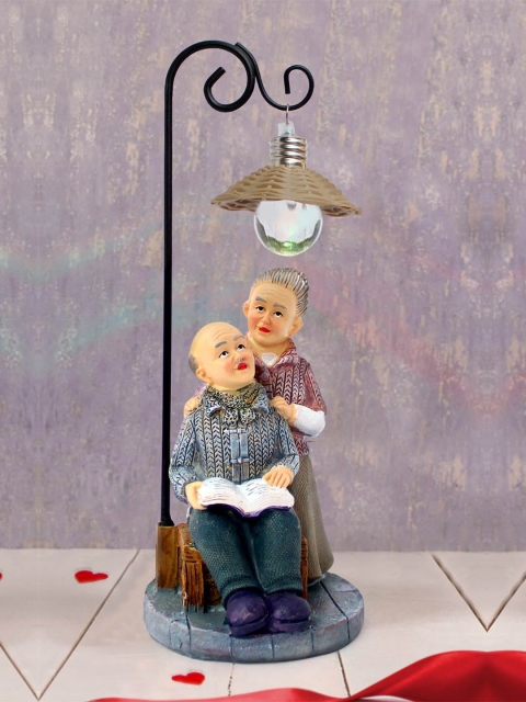 

TIED RIBBONS Blue & Green Handcrafted Romantic Old Age Couple Showpiece