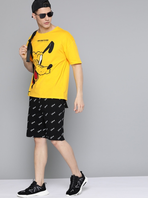 

Kook N Keech Disney Men Yellow & Black Pluto Pure Cotton Co-ords