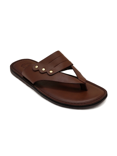 

TRENDS & TRADES Men Brown Solid One Toe Comfort Sandals