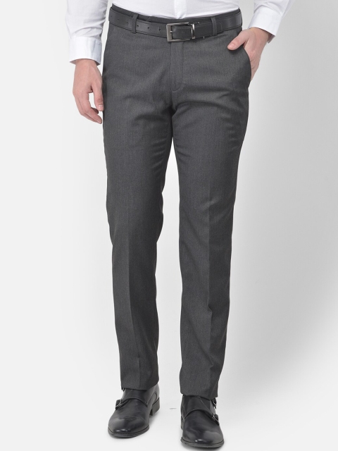 

COBB Men Grey Textured Formal Trousers