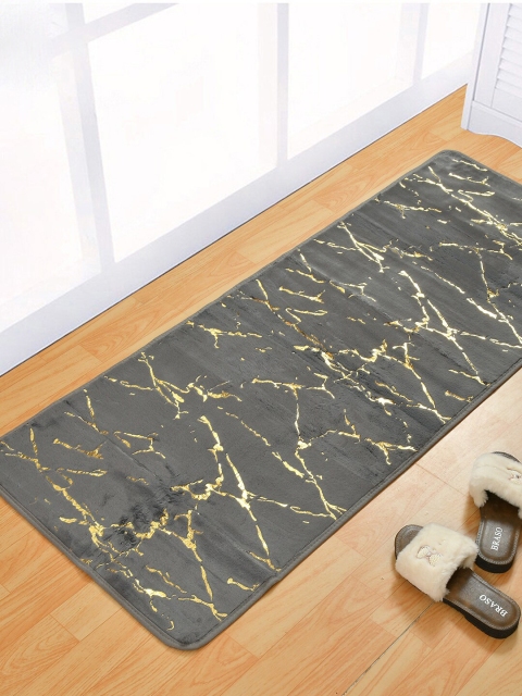 

Florida Grey & Gold-Toned Abstract Print Anti-Skid Floor Runner