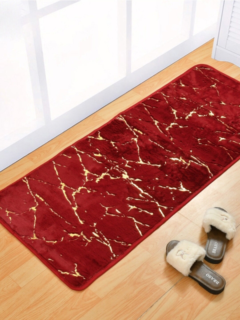 

Florida Maroon & Yellow Abstract Print Anti-Skid Floor Runner