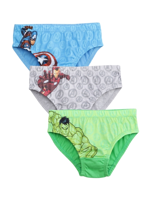 

Charm n Cherish Boys Pack Of 3 Printed Pure Cotton Basic Briefs, Blue