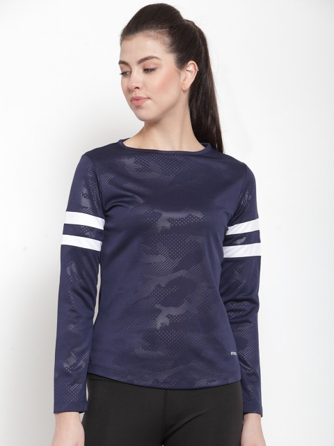 

armure Blue Self Design Regular Top