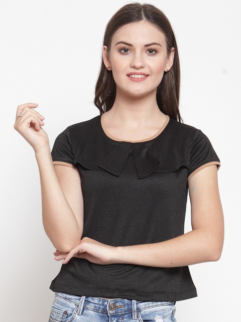 

armure Women Black Crepe Regular Top
