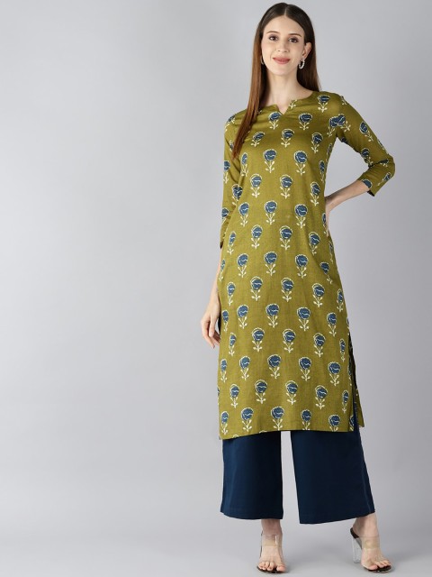 

AHIKA Women Green Floral Printed Kurta