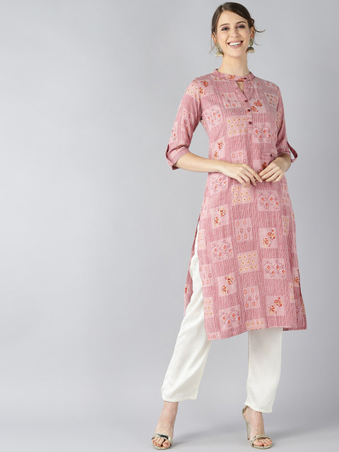 

AHIKA Women Mauve Printed Kurta