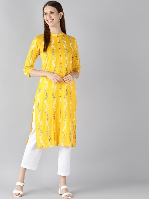 

AHIKA Women Yellow Kurta