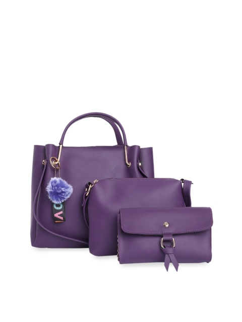 

Fostelo Set-3 Women Purple PU Structured Shoulder Bag