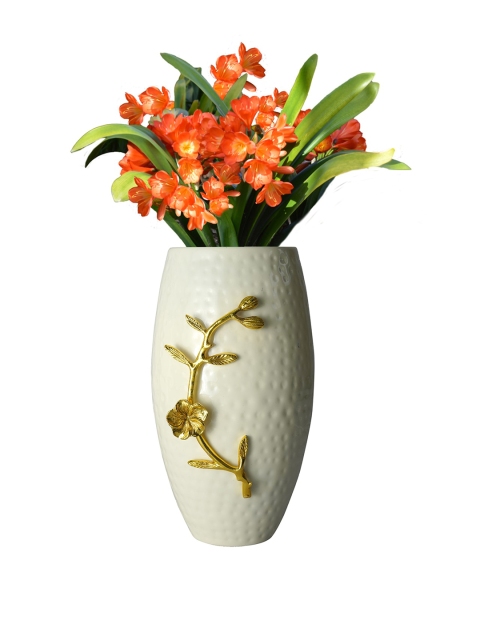 

WENS Off-White Textured Ceramic Flower Vase