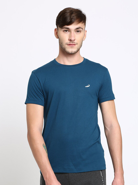 

Crocodile Men Teal Solid T-shirt