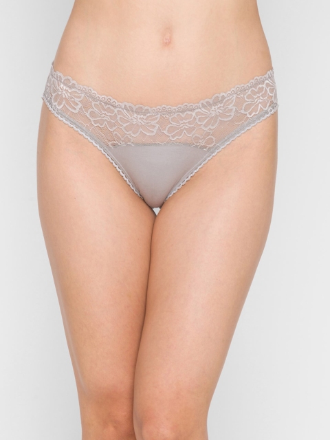 

Candyskin Women Grey Solid Bikini Briefs CSBIN04LTGREY