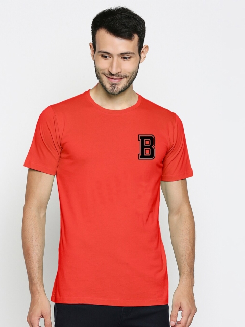 

Blacksmith Men Red B Printed Cotton Pure Cotton T-shirt