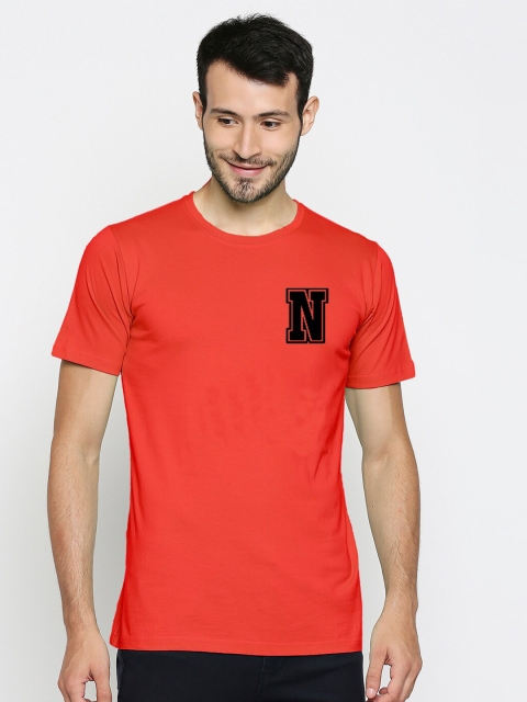 Blacksmith Men Red Typography Pure Cotton T-shirt
