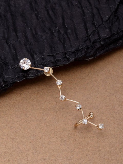 

Ferosh Gold-Plated Gold-Toned Contemporary Ear Cuff Earrings