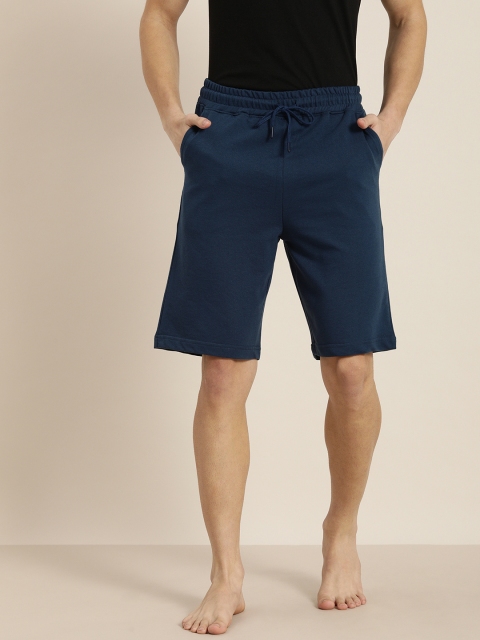 

ether Men Navy Blue Solid Lounge Shorts