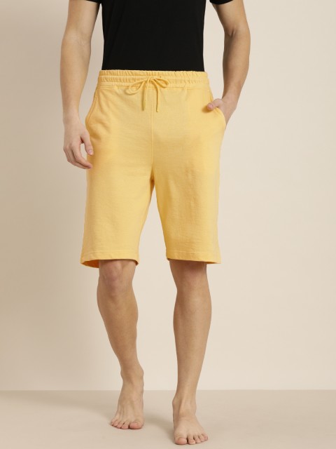

ether Men Yellow Solid Lounge Shorts