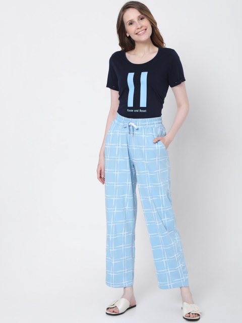 

Vero Moda Women Navy Blue & Blue Printed Night suit