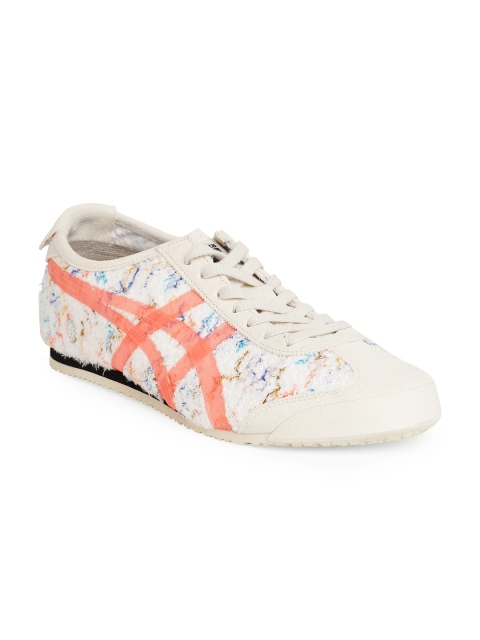 

Onitsuka Tiger Unisex Cream-Coloured Woven Design Mexico 66 Sneakers