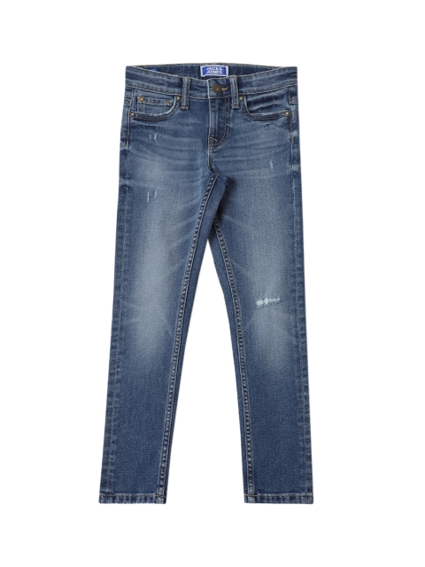 

Jack & Jones Boys Blue Slim Fit Mildly Distressed Light Fade Jeans